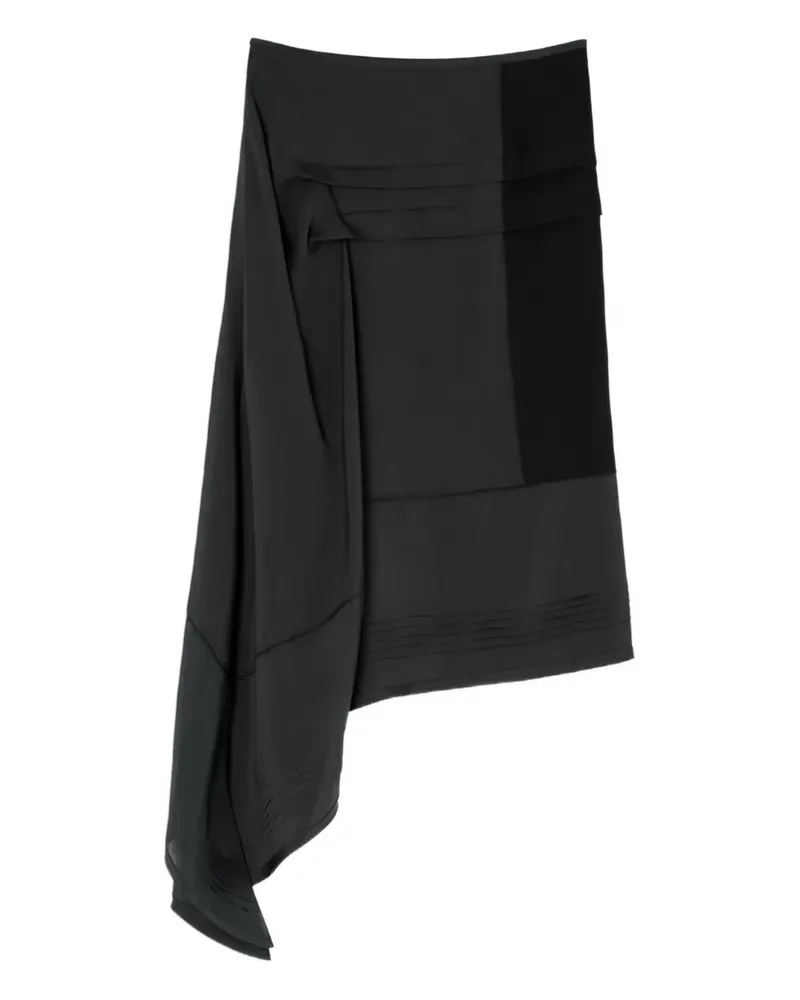 Christophe Lemaire Asymmetrischer Faltenrock - Grau Grau