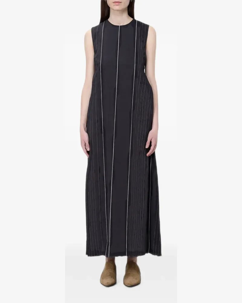 TER ET BANTINE maxi pinstriped sleeveless dress - Schwarz Schwarz