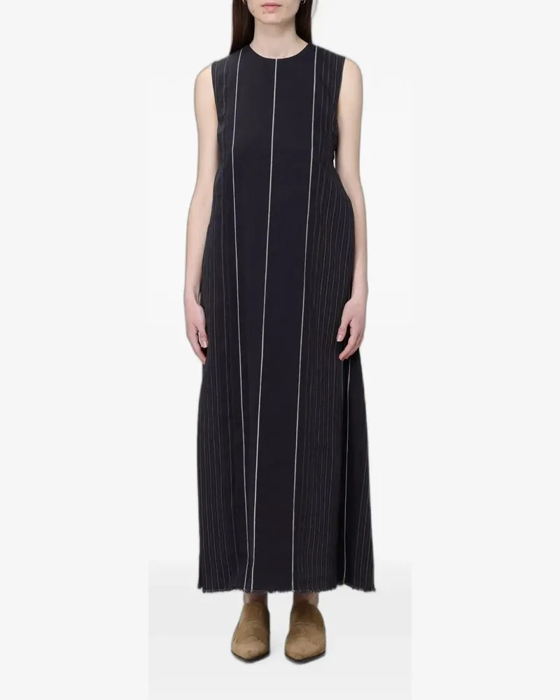 TER ET BANTINE maxi pinstriped sleeveless dress - Schwarz Schwarz