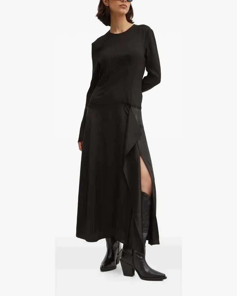 Moschino long-sleeve split midi dress - Schwarz Schwarz