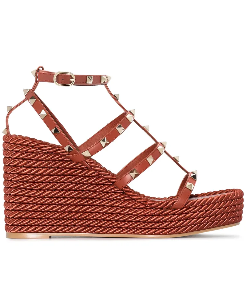 Valentino Garavani Torchon Rockstud' Wedge-Sandalen, 90mm - Braun Braun