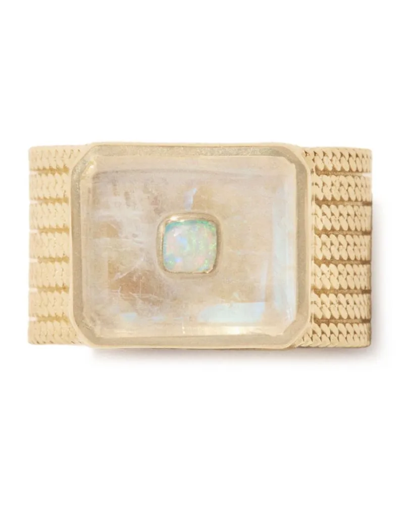 Pascale Monvoisin 9kt Anton Gelbgold-Cocktailring mit Mondstein Gold