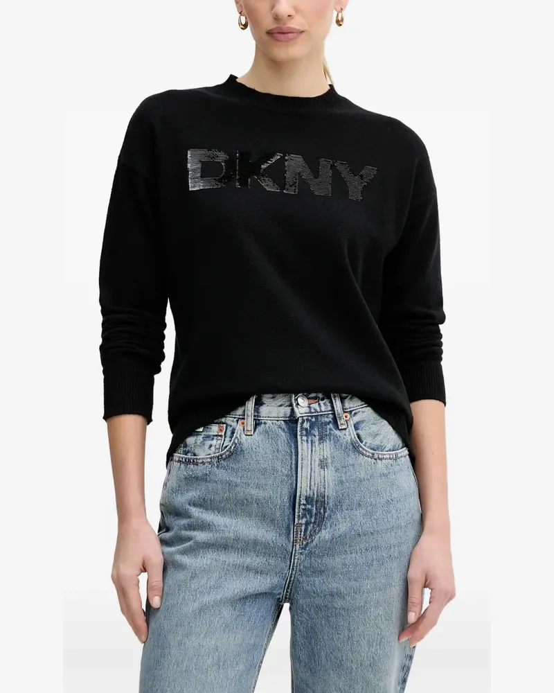 DKNY Pullover mit Pailletten - Schwarz Schwarz
