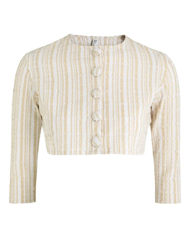 Lisa Marie Fernandez button-up striped crop top - Nude Nude