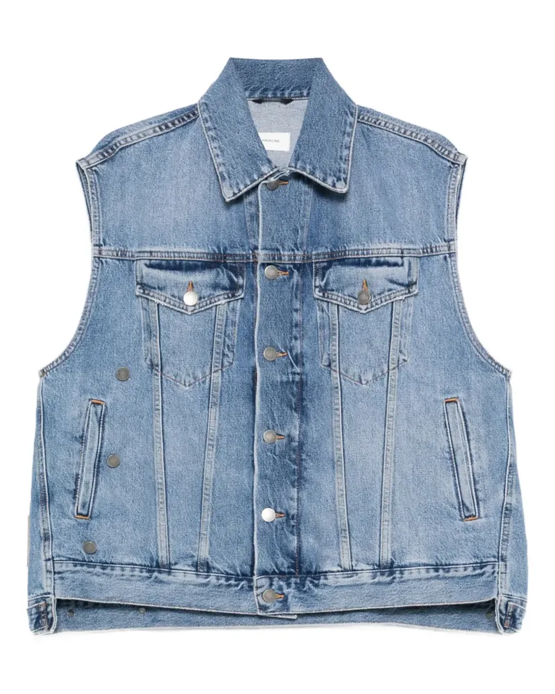 Haikure button denim gilet - Blau Blau