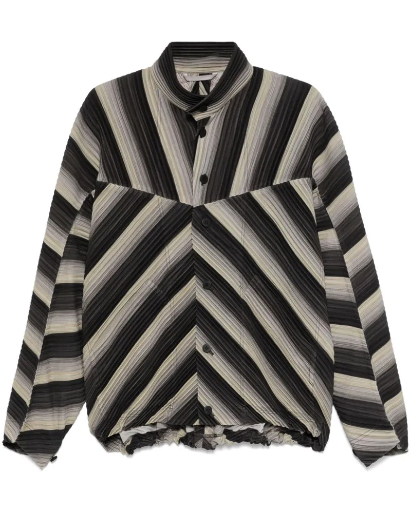 Issey Miyake RB Stripes Jacke - Schwarz Schwarz