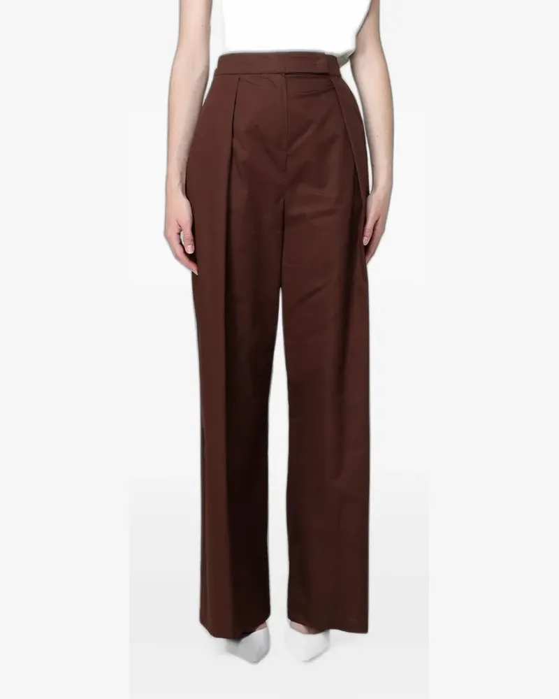Hanita pleated cotton palazzo pants - Braun Braun