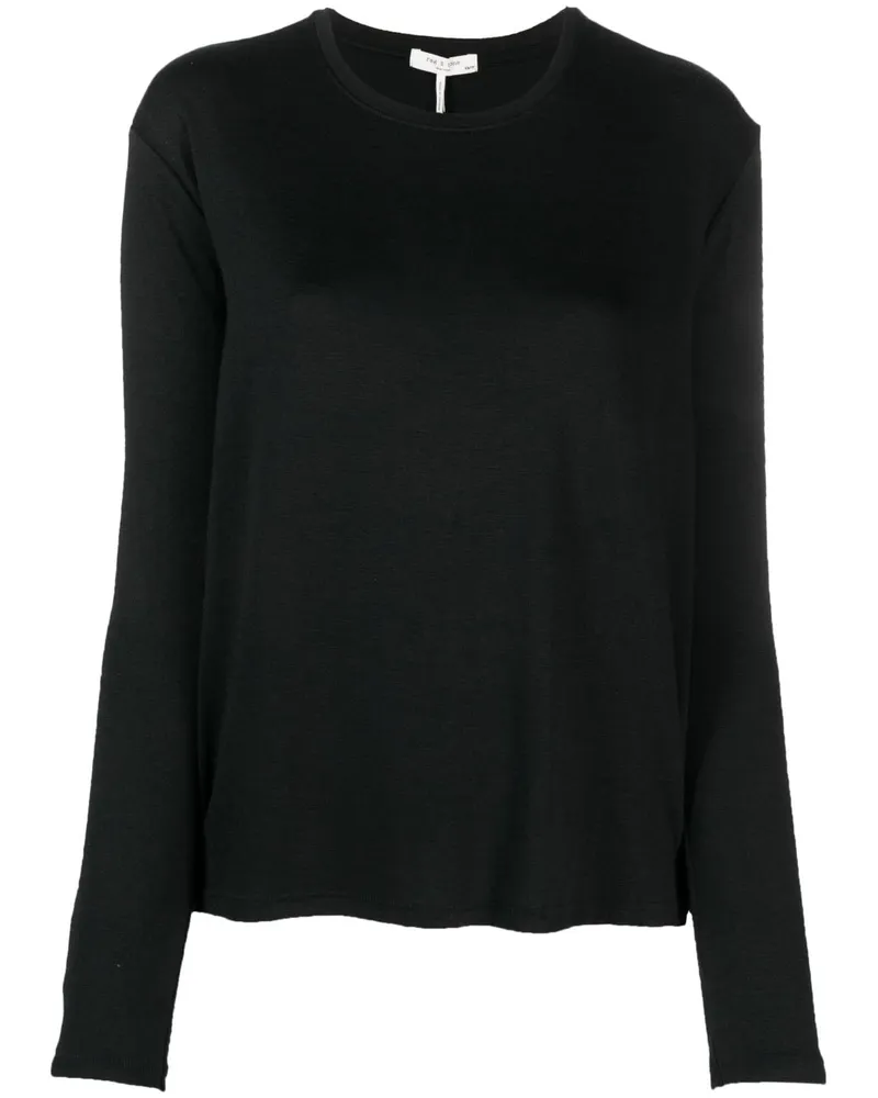 Rag & Bone Rundhals-Top mit tiefen Schultern - Schwarz Schwarz