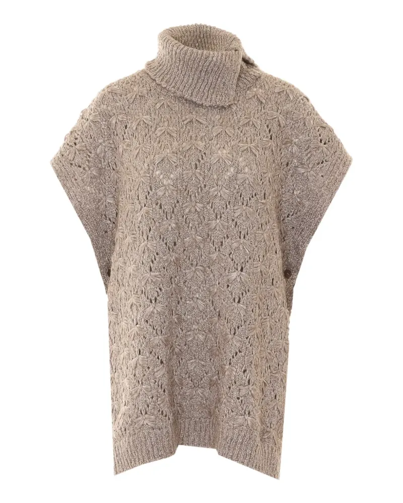 Fabiana Filippi open-knit poncho - Nude Nude