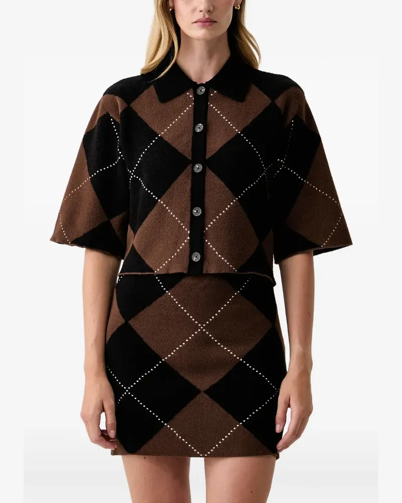 DKNY argyle short-sleeve shirt - Braun Braun