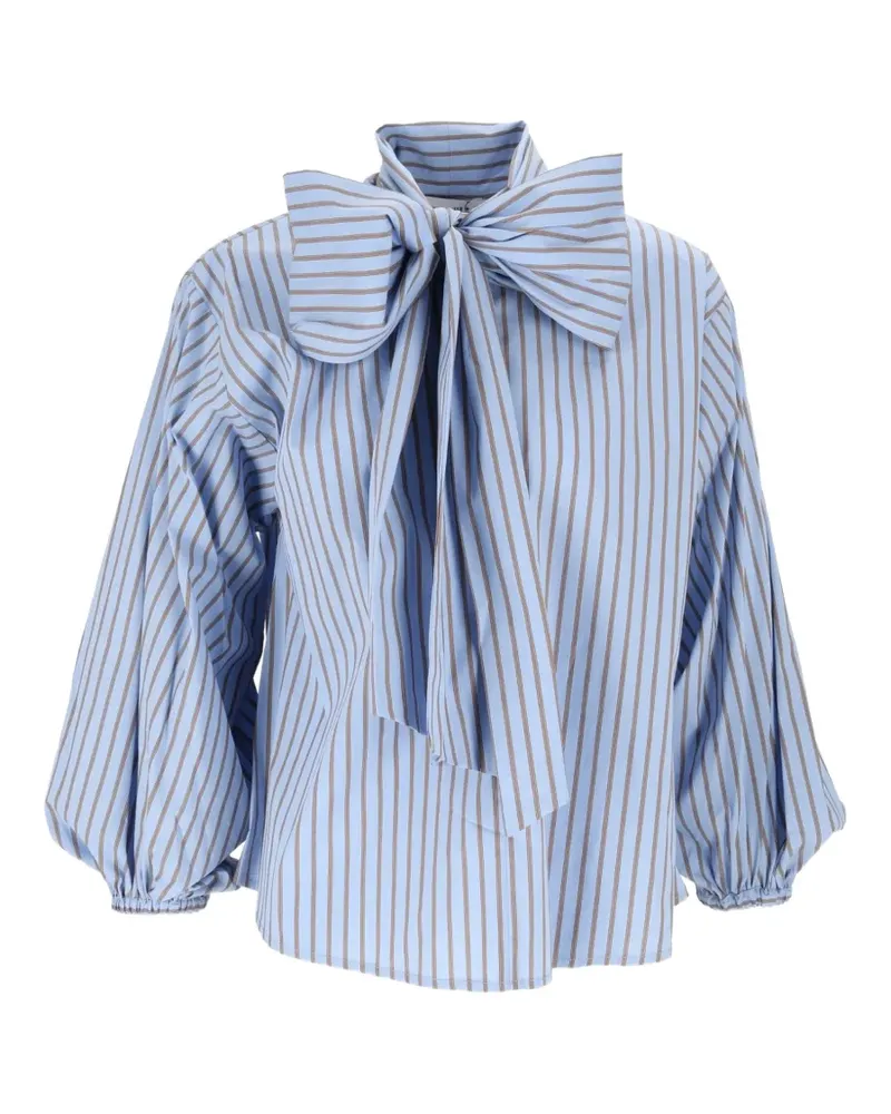 SHIRTAPORTER Gestreifte Schluppenbluse - Blau Blau