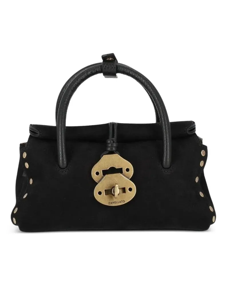 Zanellato Dotta Tote Bag mit Nieten - Schwarz Schwarz