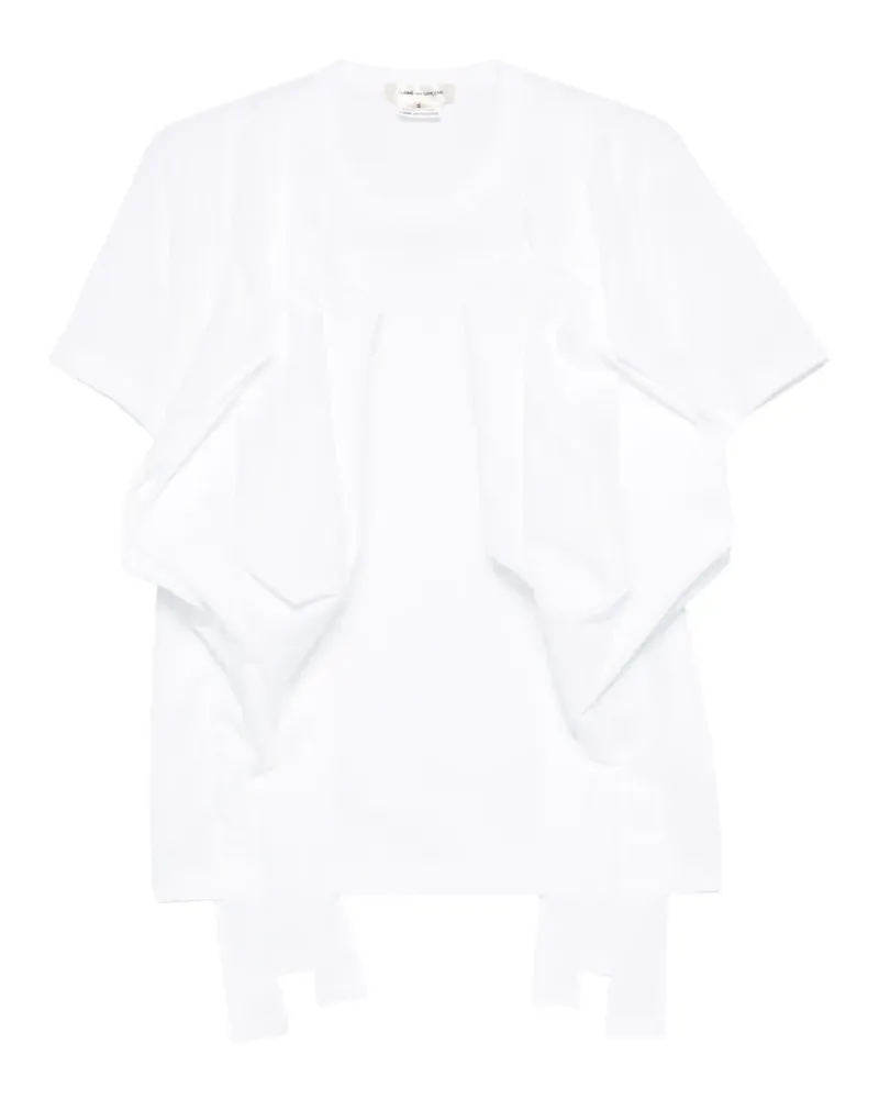 Comme des Garçons Drapiertes T-Shirt - Weiß Weiß