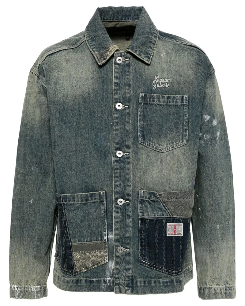 Musium Div. Jeansjacke mit Logo-Stickerei - Blau Blau