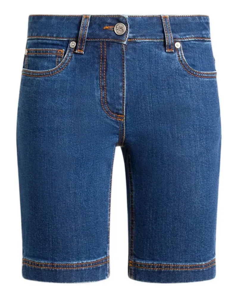 Etro Bestickte Jeans-Shorts - Blau Blau