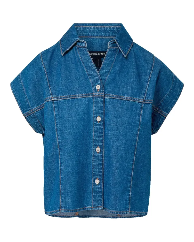 Veronica Beard Nestor button denim top - Blau Blau