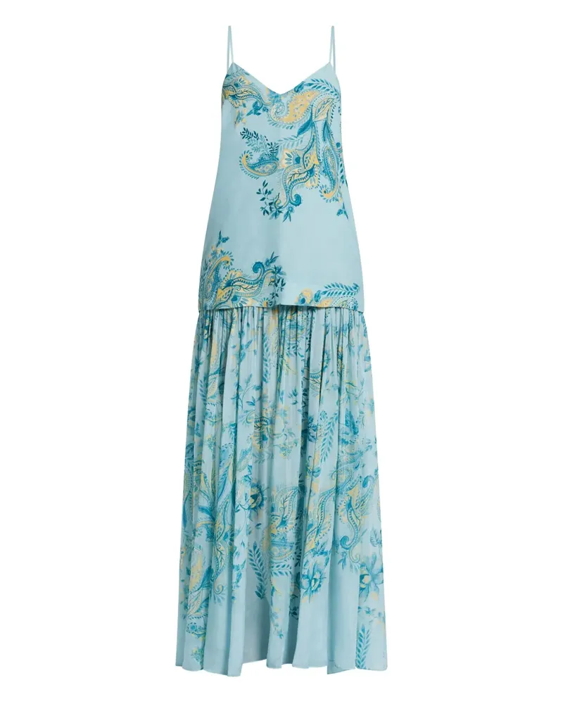 Hemant & Nandita Maxikleid mit Blumen-Print - BLYEMX BLUE-YELLOW MIX Blyemx