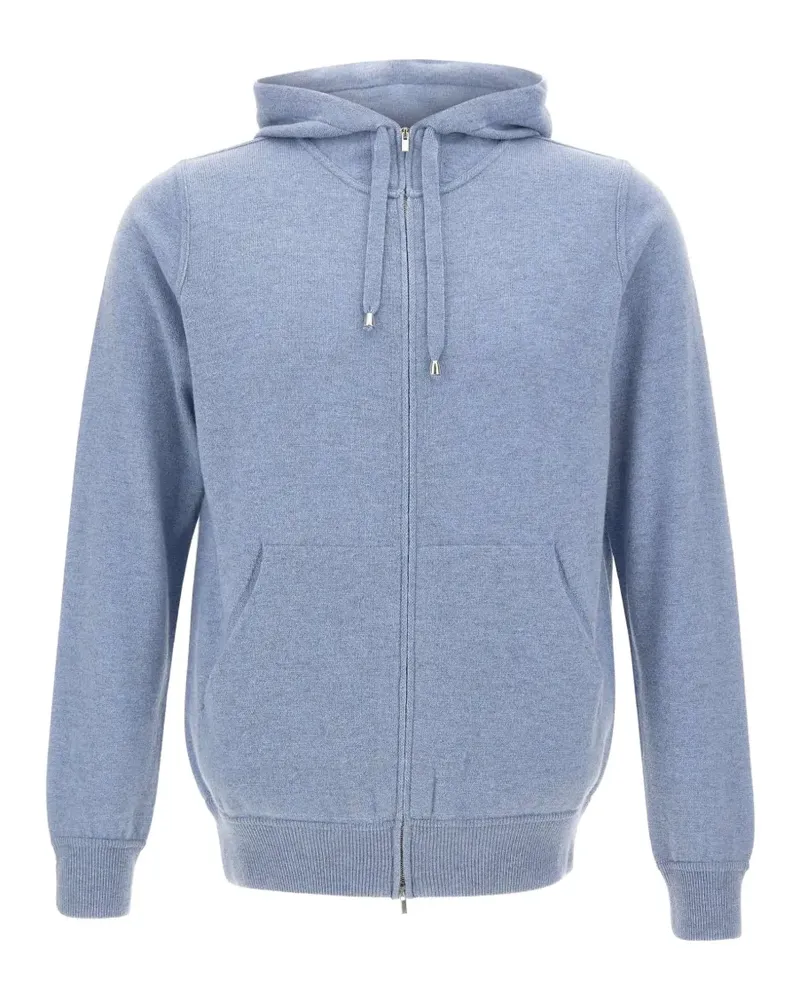 Filippo de Laurentiis drawstring-hood zip-up hoodie - Blau Blau