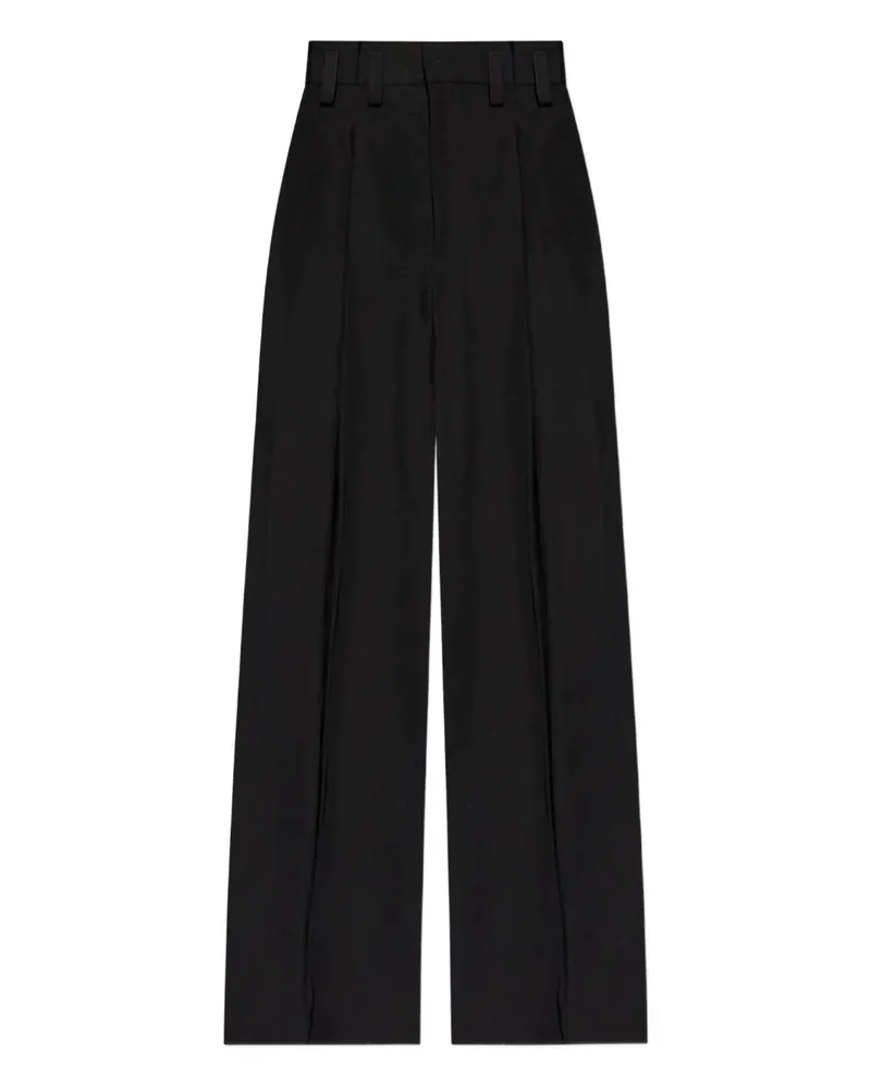 Jil Sander Wide-Leg-Hose mit Bundfalten - Schwarz Schwarz