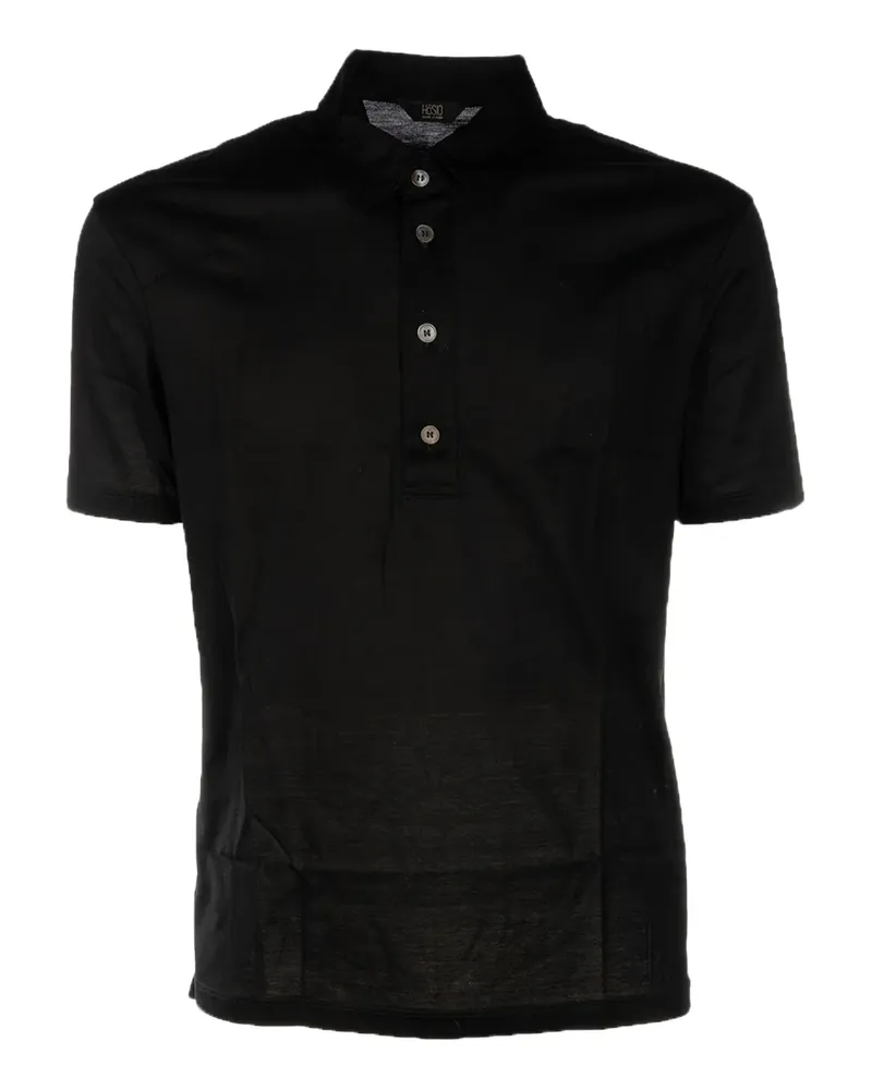 HOSIO Poloshirt mit kurzen Ärmeln - Schwarz Schwarz