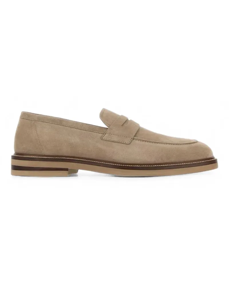 Brunello Cucinelli round-toe penny loafers in light brown - Nude Nude