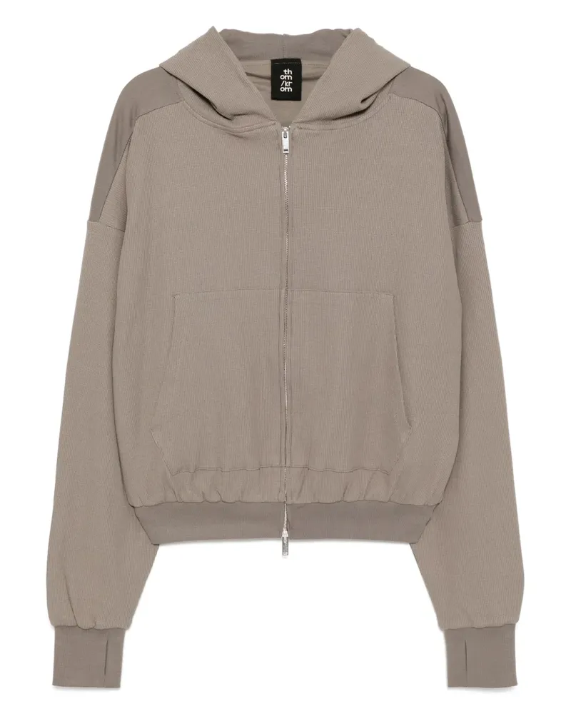 THOM KROM Hoodie mit Waffelstrick-Optik - Grau Grau