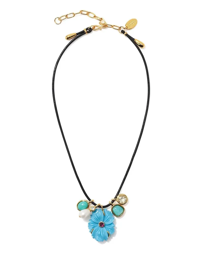 Lizzie Fortunato Verzierte Halskette mit Blumenmotiv - Blau Blau