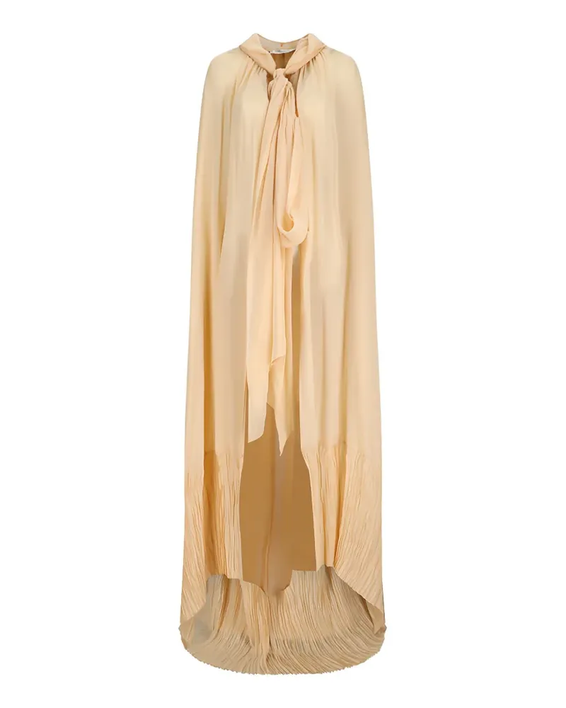 Blumarine pleated-trim cape - Nude Nude