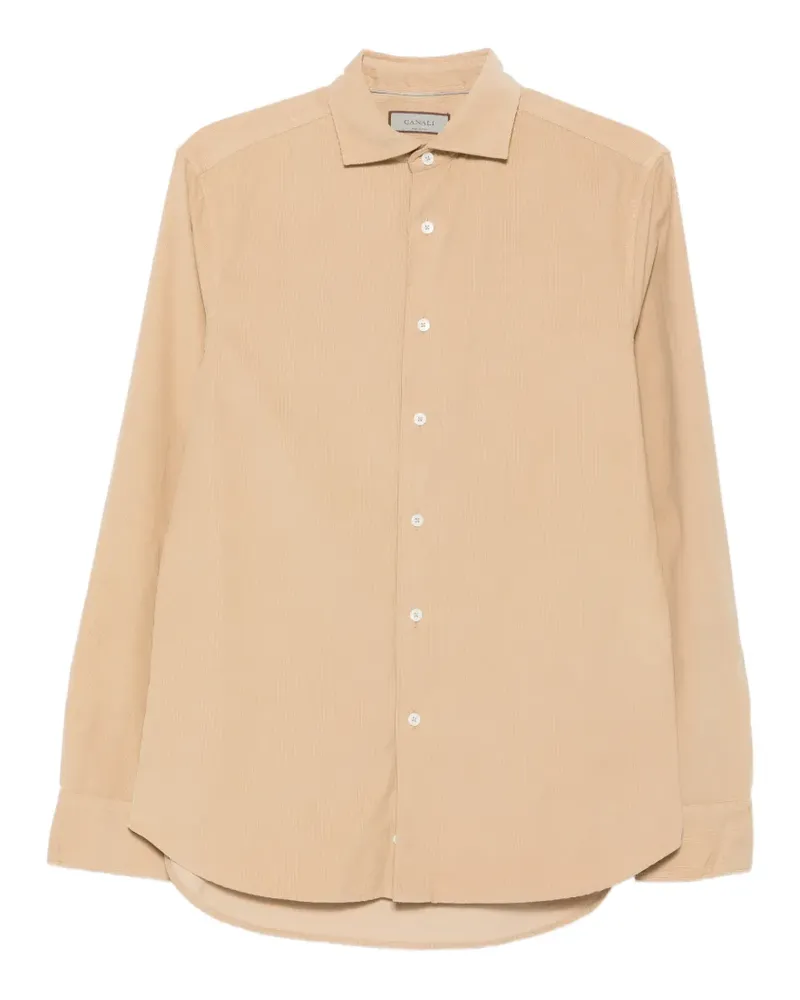 Canali corduroy long-sleeve shirt - Nude Nude