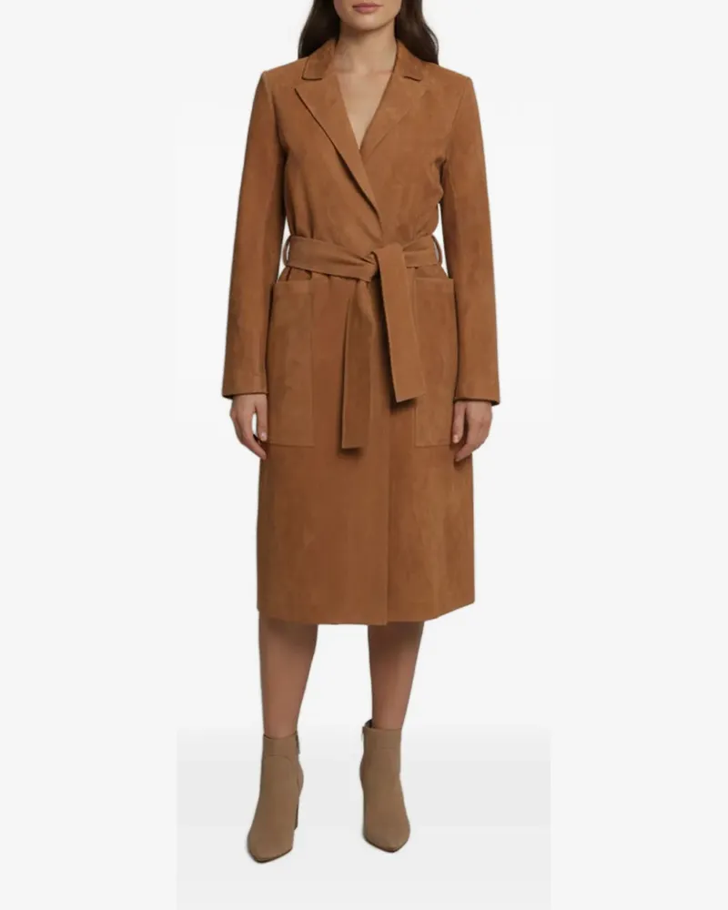 Michel Klein x Mimi Liberté double-breasted belted trench coat - Braun Braun