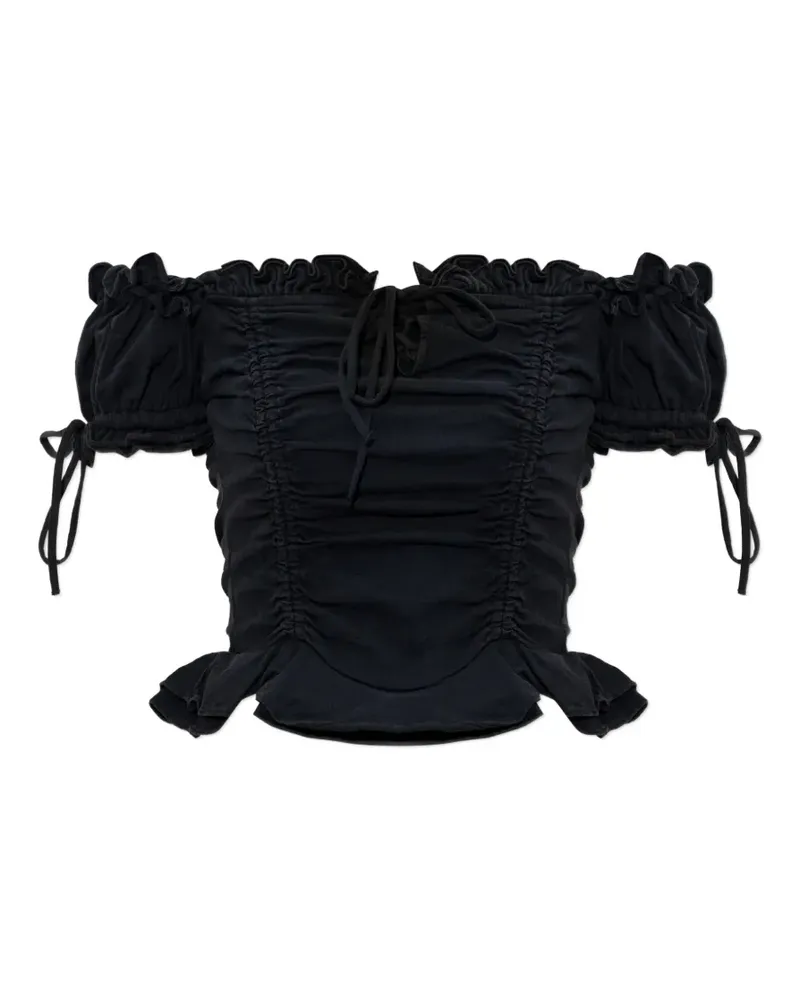 Balenciaga ruffled off-shoulder top - Schwarz Schwarz