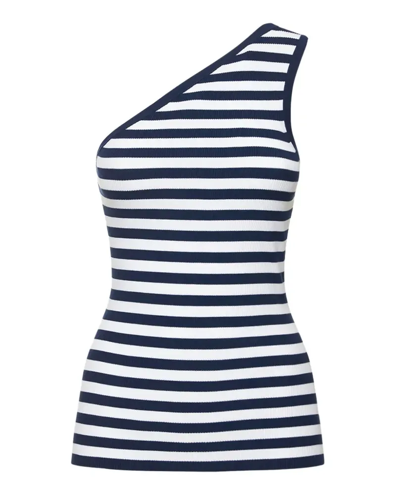 Michael Kors Gestreiftes One-Shoulder-Top - Weiß Weiß