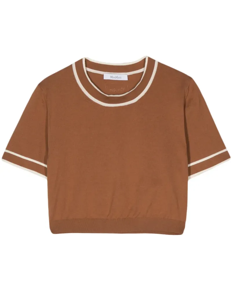 Max Mara Fein gestricktes Cropped-Top - Braun Braun