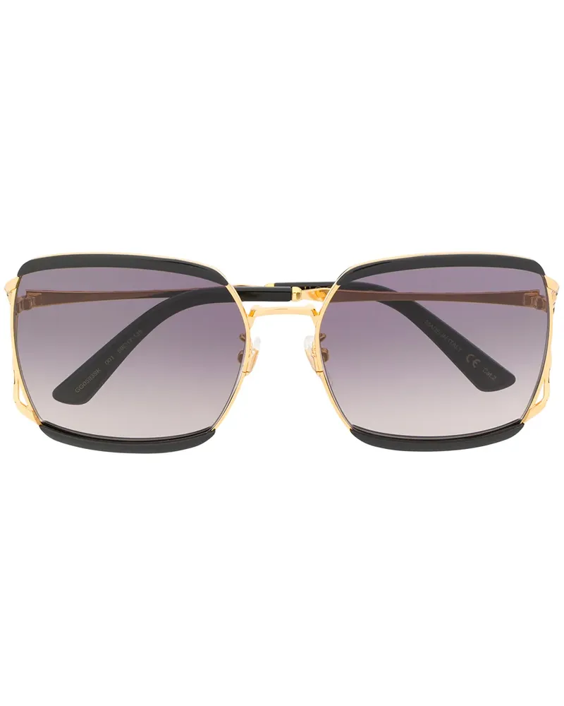 Gucci Sonnenbrille mit Streifen - Schwarz Schwarz