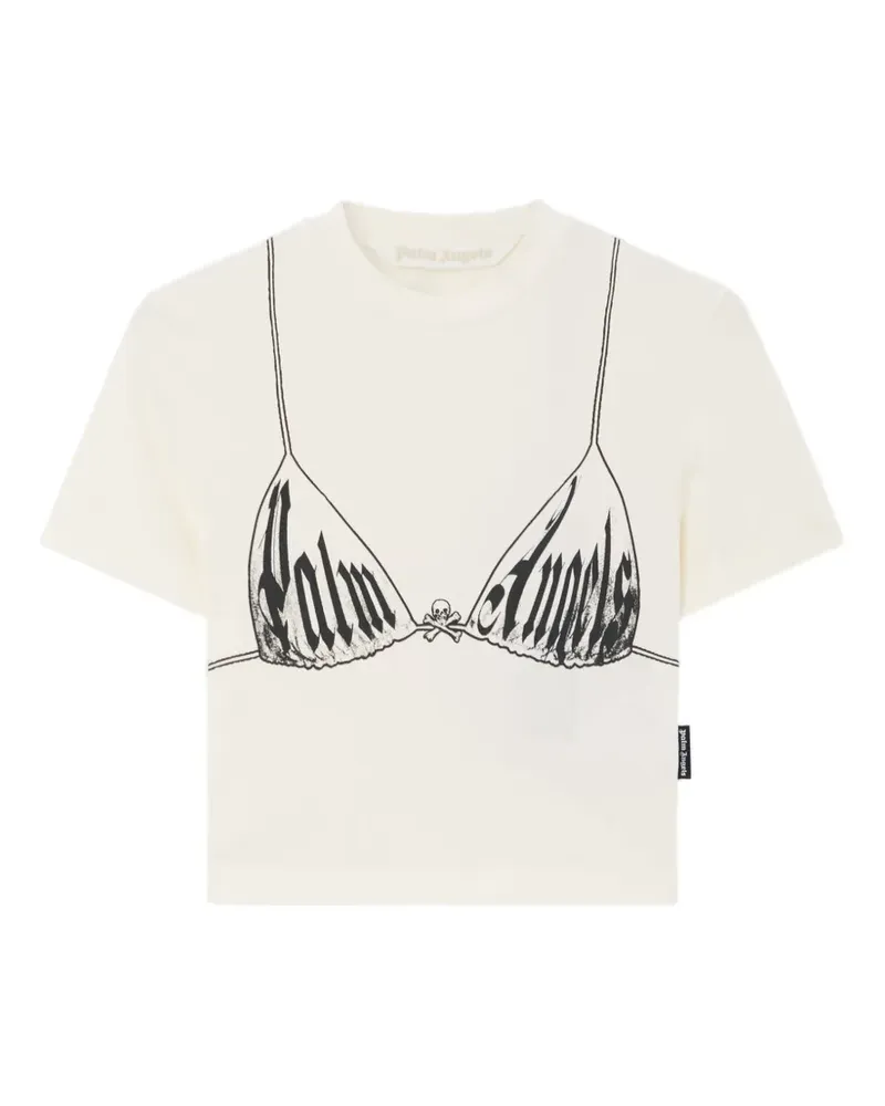 Palm Angels graphic-print cropped T-shirt - Weiß Weiß