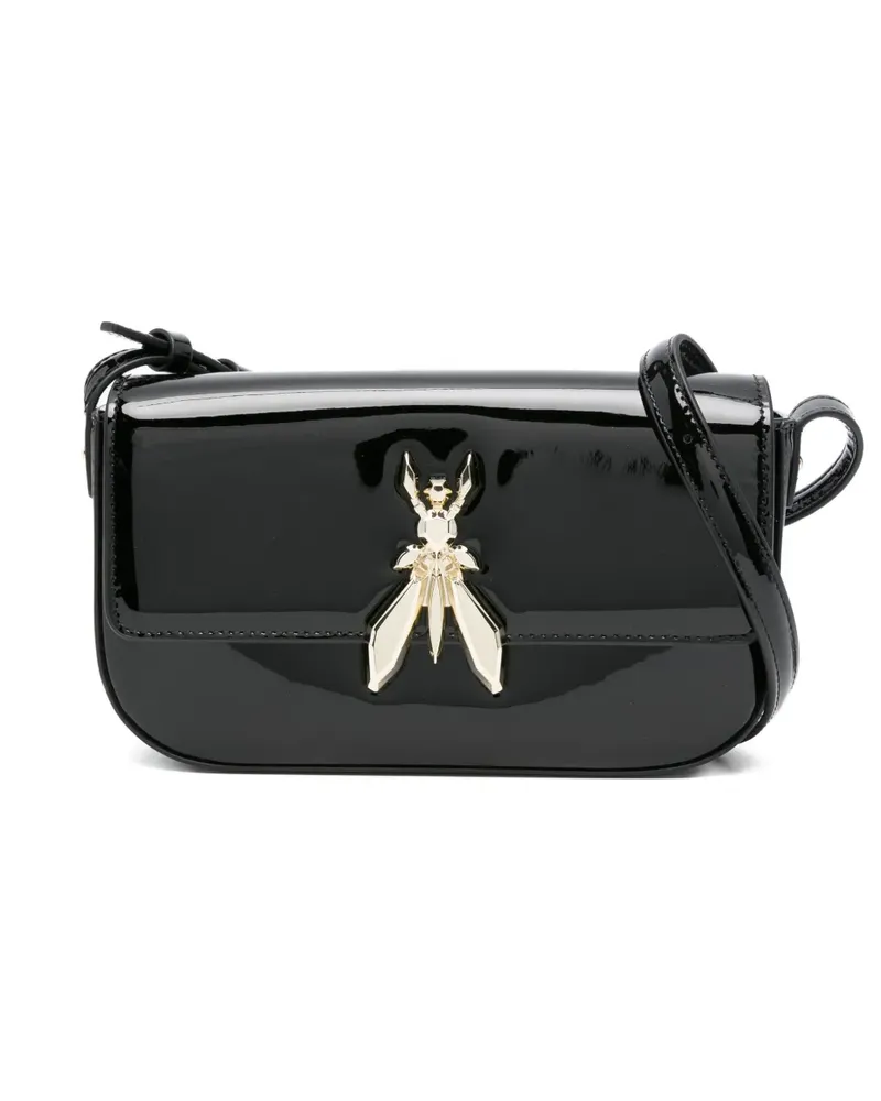 Patrizia Pepe Essential Schultertasche aus Leder - Schwarz Schwarz