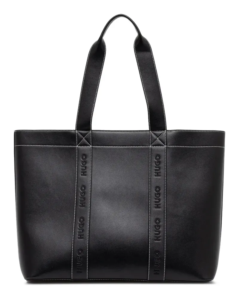 HUGO BOSS Shopper mit Logo-Stickerei - Schwarz Schwarz