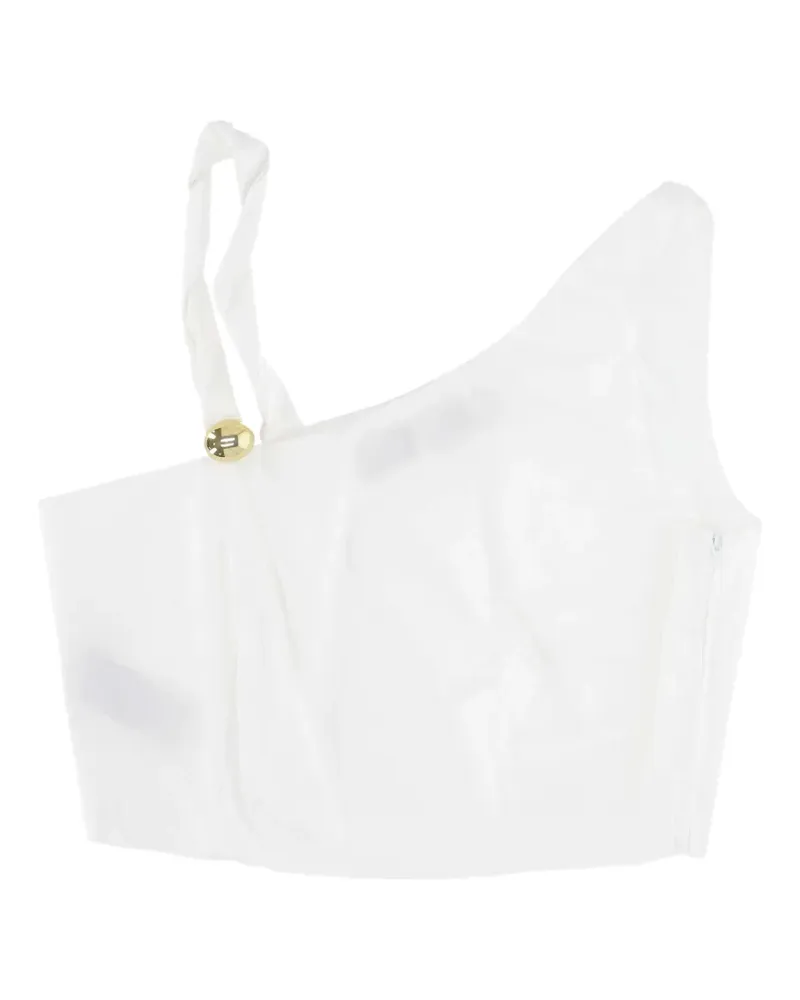 Federica Tosi one-shoulder hardware-detail top - Weiß Weiß