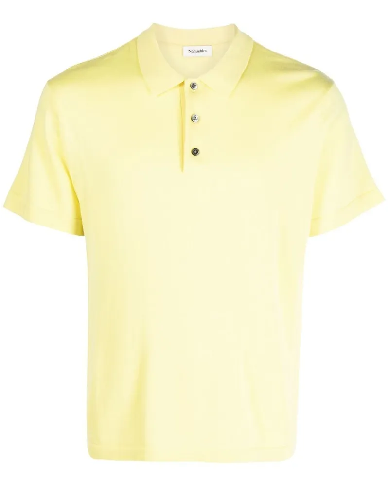 Nanushka Poloshirt aus Merinowolle - Gelb Gelb