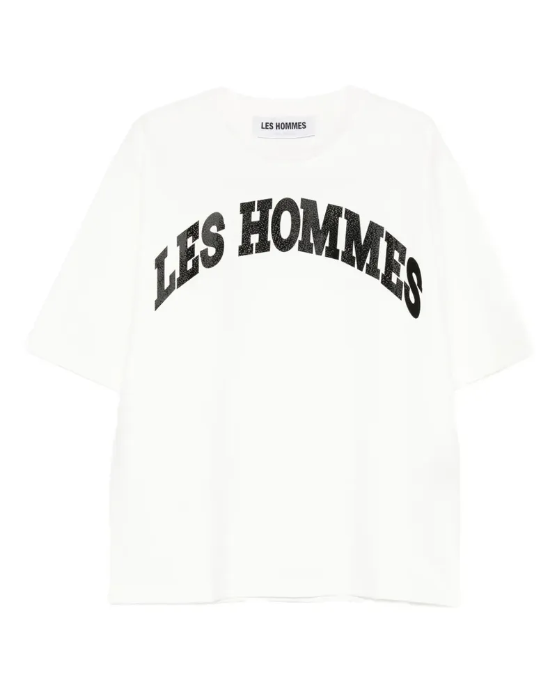 Les Hommes T-Shirt mit Logo-Detail - Weiß Weiß