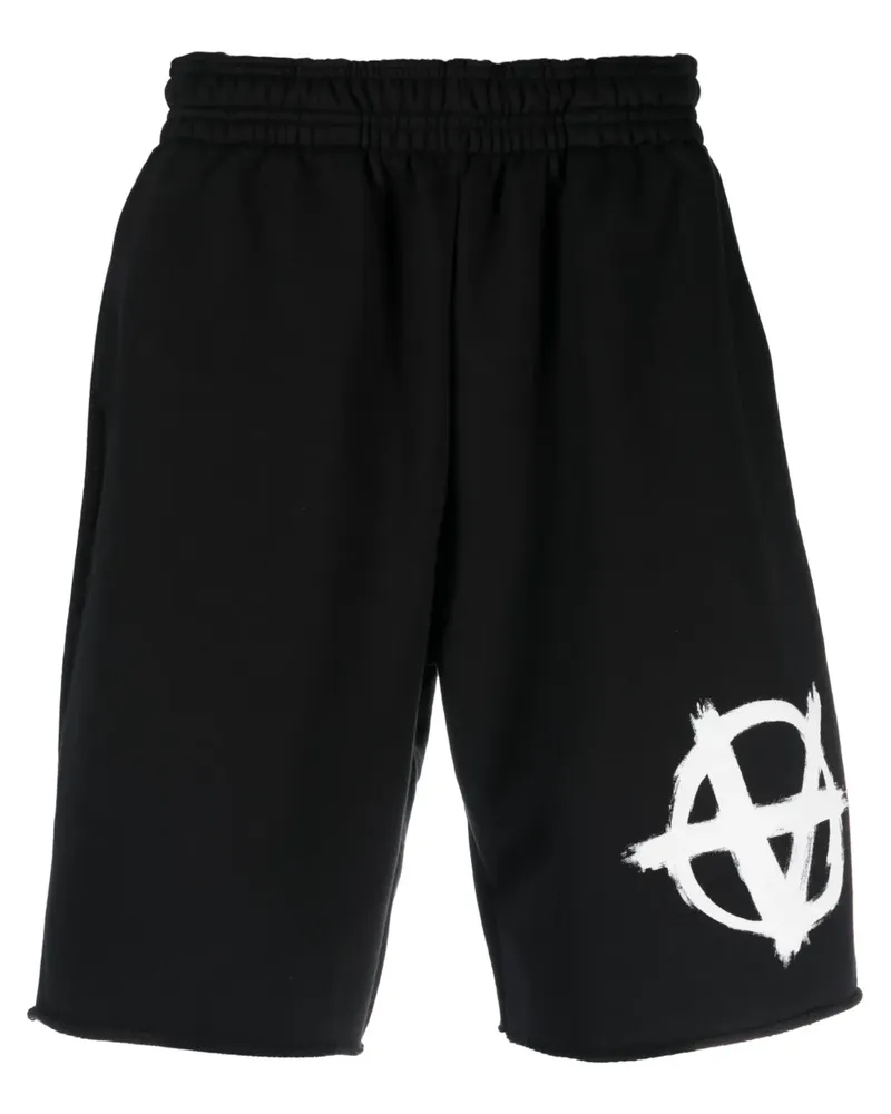 VETEMENTS Knielange Shorts mit Logo-Print - Schwarz Schwarz
