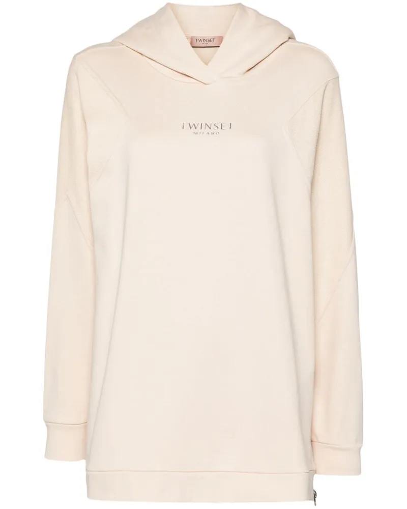 Twin-Set Hoodie mit Logo - Nude Nude