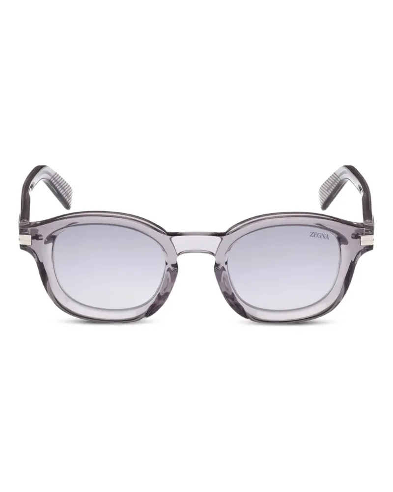 Ermenegildo Zegna Sonnenbrille mit rundem Gestell - Grau Grau