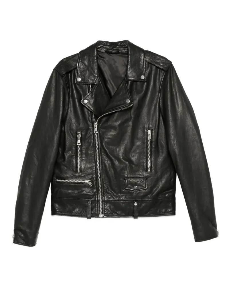 ERALDO zip-up biker jacket - Schwarz Schwarz