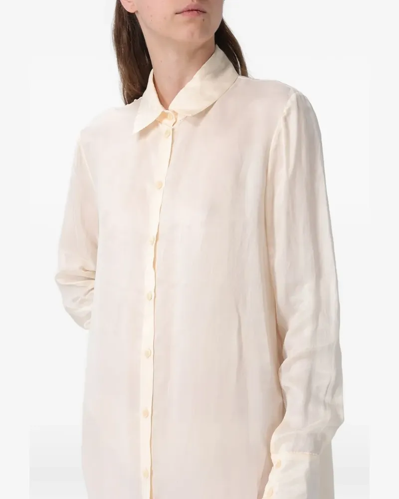 Patrizia Pepe button-up long-sleeve midi shirt dress - Nude Nude