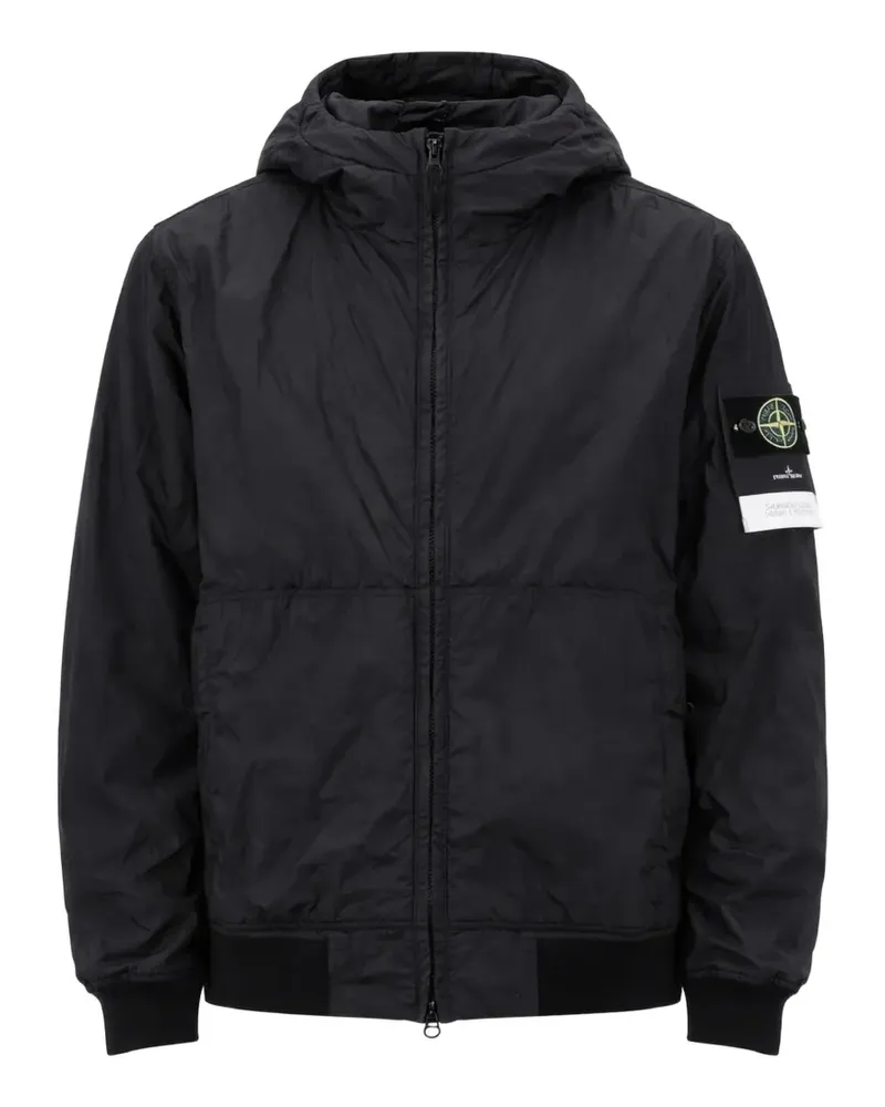 Stone Island hooded bomber jacket - Schwarz Schwarz
