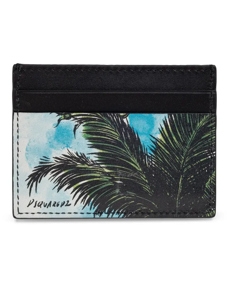 Dsquared2 Kartenetui mit Palmen-Print - Schwarz Schwarz