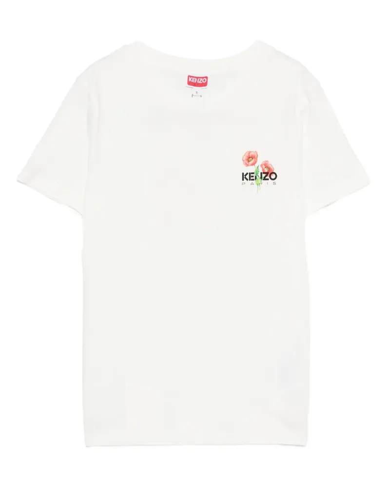 Kenzo T-Shirt mit Blumen-Print - Weiß Weiß