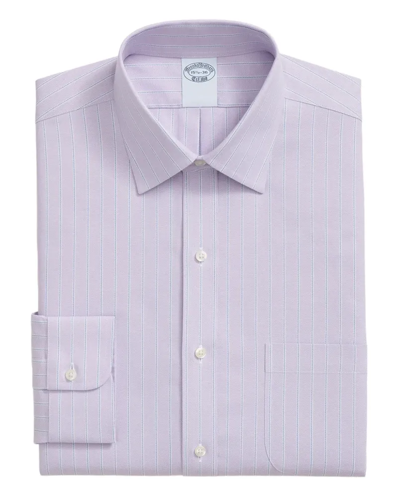 Brooks Brothers striped ainsley-collar shirt - Violett Violett