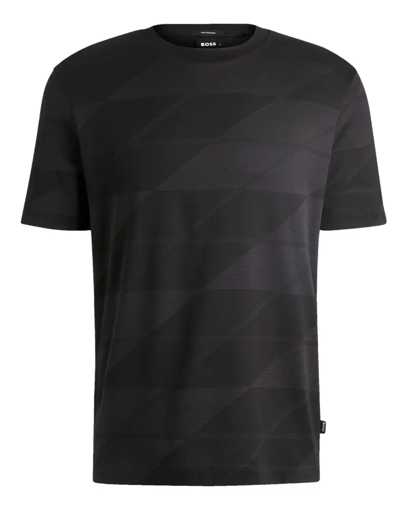 HUGO BOSS T-Shirt aus mercerisierter Baumwolle - Schwarz Schwarz